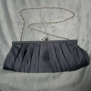 Lulu Townsend Gray Satiny Clutch